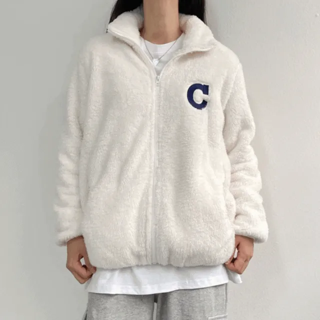 [오버핏/보들보들] 당일발송! C패치 카라 플리스 양털 집업- 3color