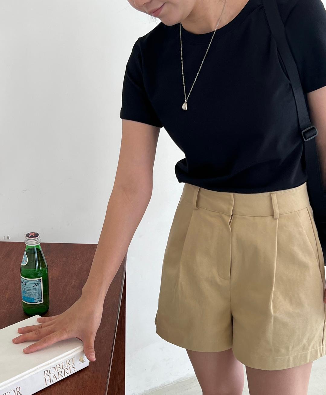 효키 [단독]💚MADE/자체제작💚 늘어짐/비침 없는 코튼스판 무지 크롭 스판 쫀쫀 짱짱 반팔티 기본티 이너티 슬림 u넥 직진배송 슬림핏