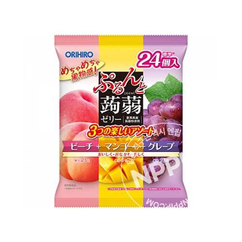 오리히로 푸룬토 곤약젤리 파우치 백도 + 망고 + 포도 24개입 < 식품