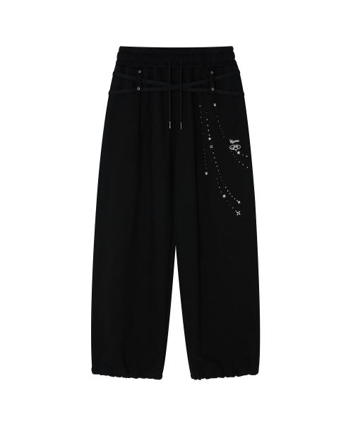 Zenu Belt Sweat Pants Black