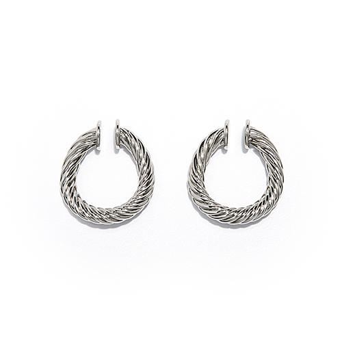 Twist Ring series4 Rope Small Ear Cuff Silver - PORTRAIT REPORT