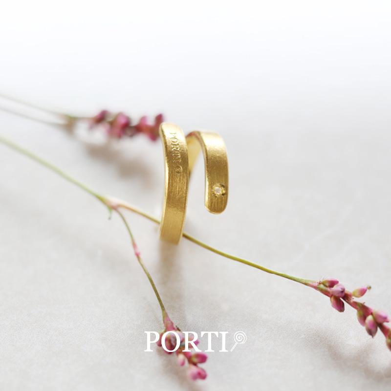 [뽀르띠] 3.75g  탯줄(I) 순금 반지 돌반지 DIA 1EA