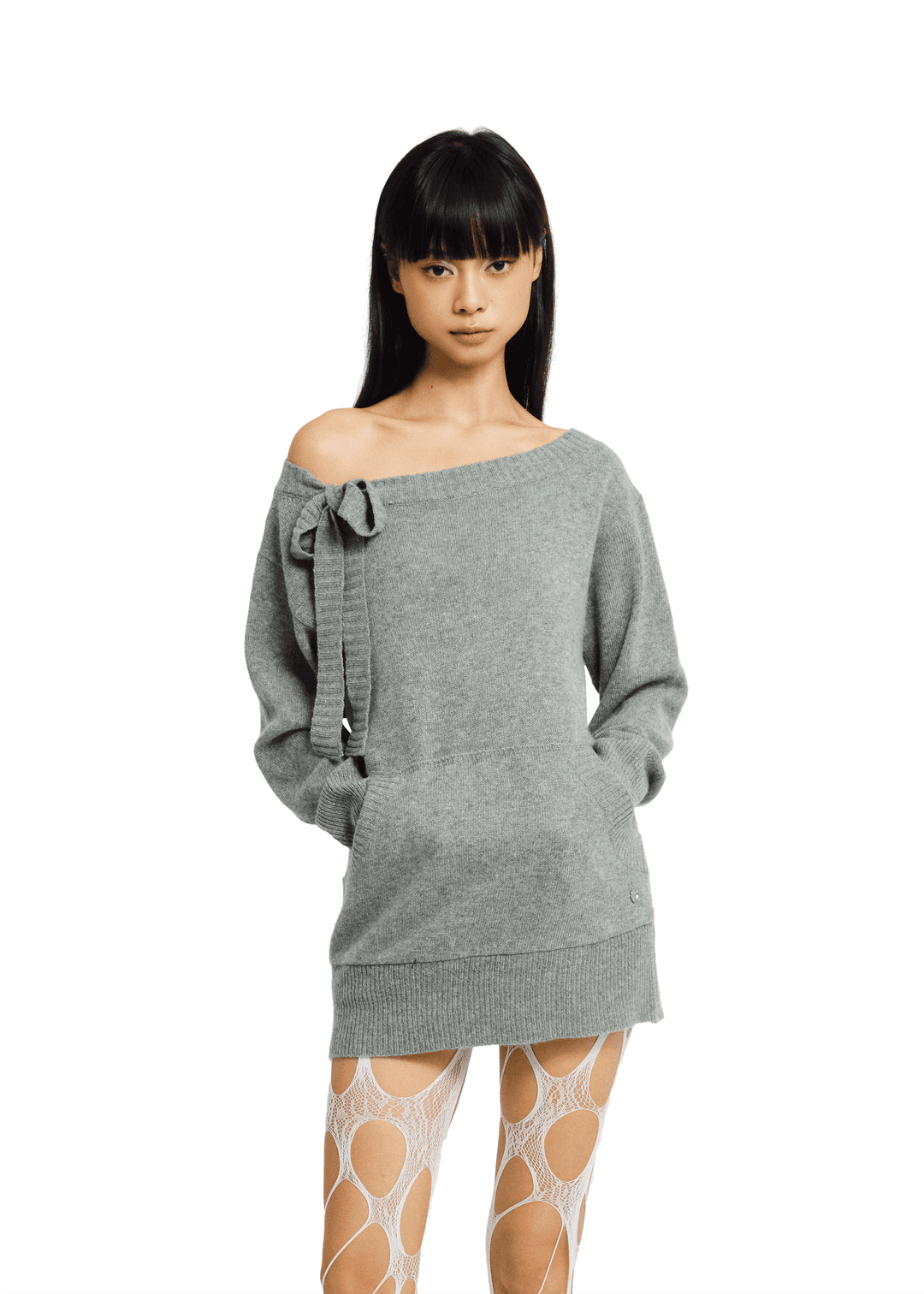 MUFFIN KNIT DRESS [GREY]