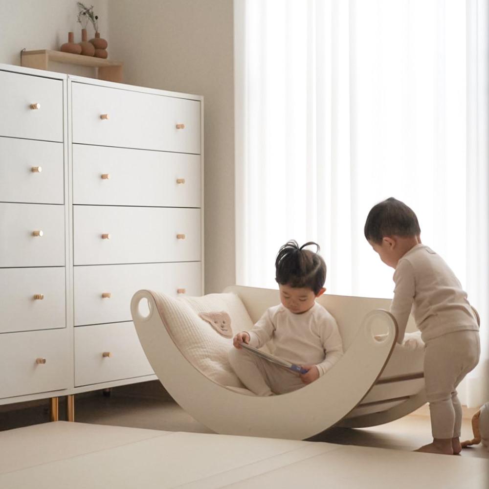 란가구 구름이랑달이랑 신생아 바운서 겸 유아 밸런스보드