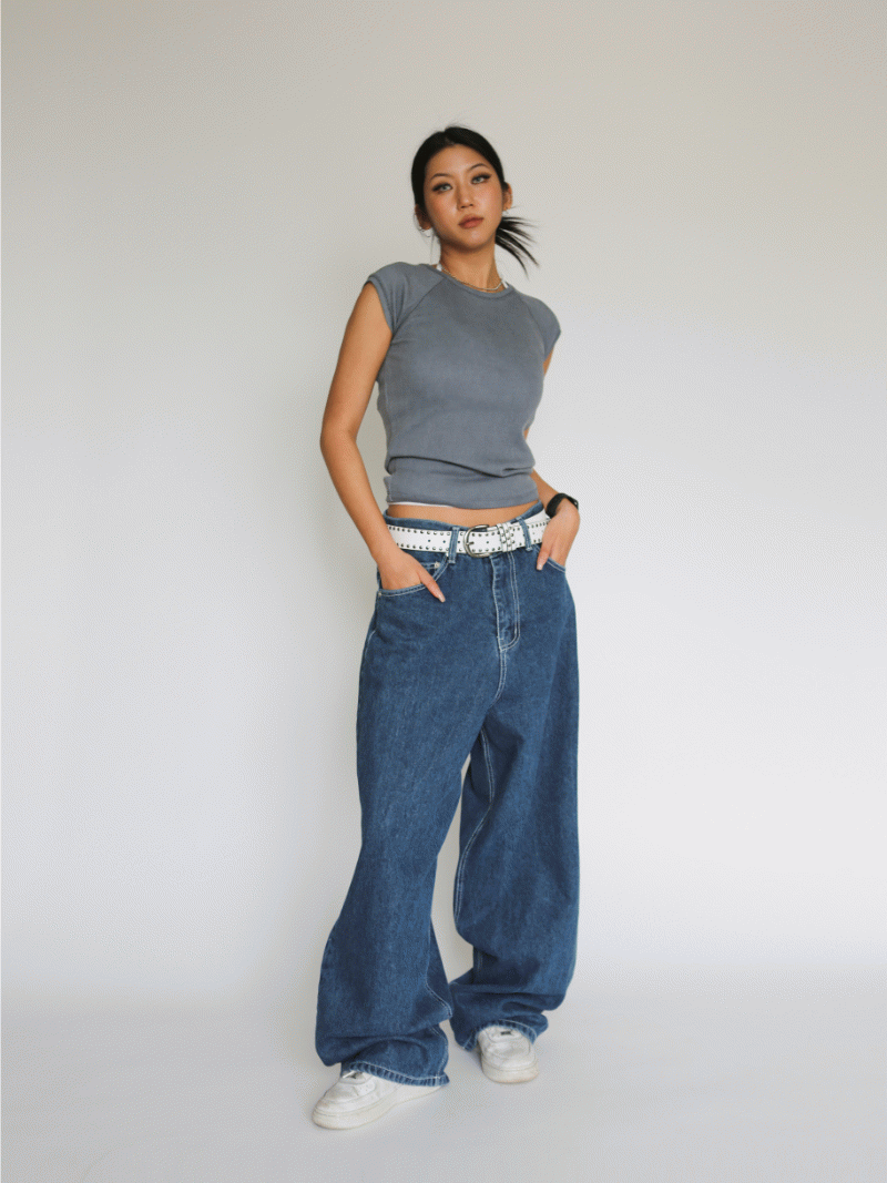 [UNISEX] 90s 와이드 데님팬츠 (2 colors)