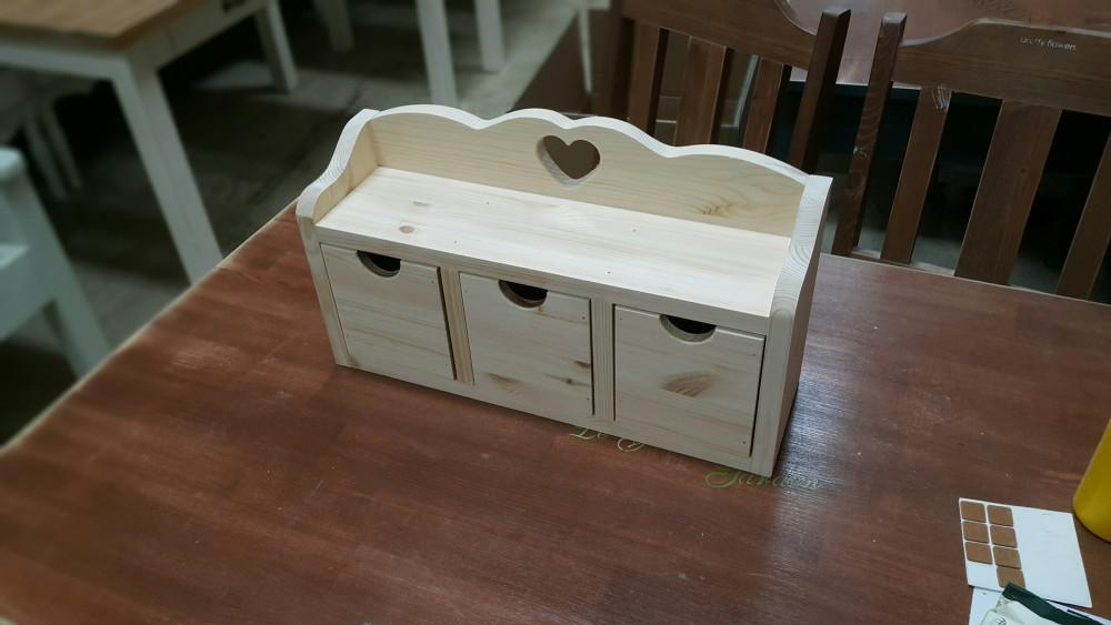 하트 3단수납함- 방과후 친환경 반제 냅킨아트 톨페인팅 포크아트 DIY 수업용 반제품