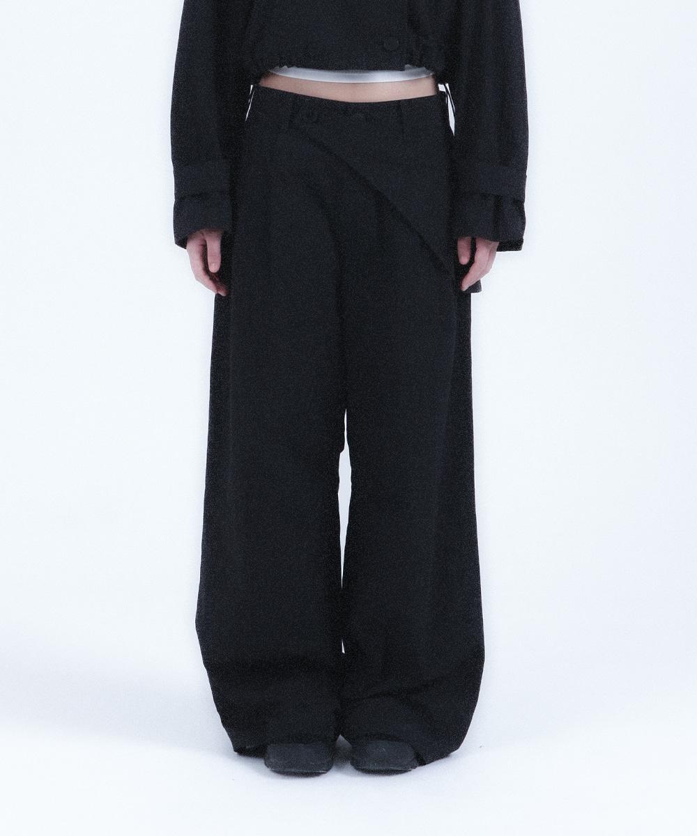 [2/26 12PM] Waist pocket bag wide pants BLACK