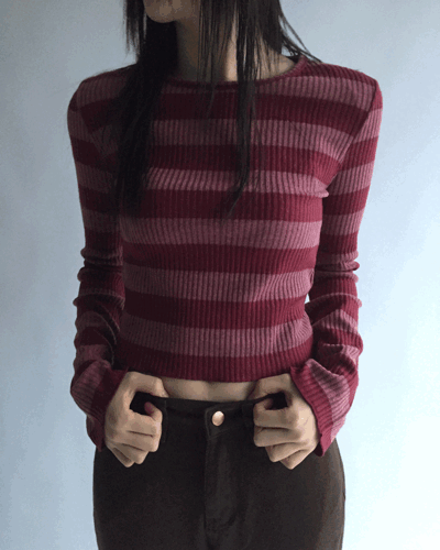 [MD추천]단가라 골지 롱 슬리브t (5color)