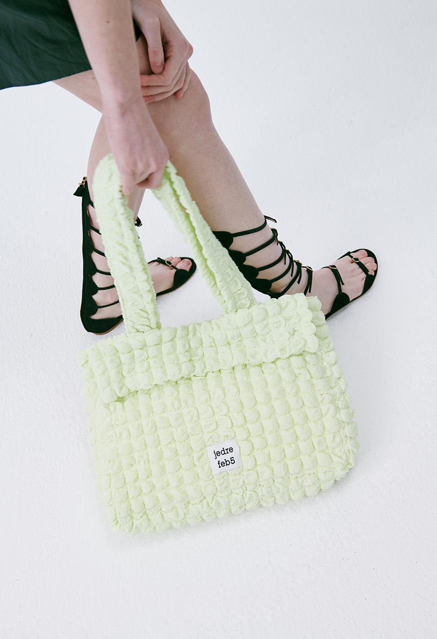 Croiffle shoulder bag_lime yellow