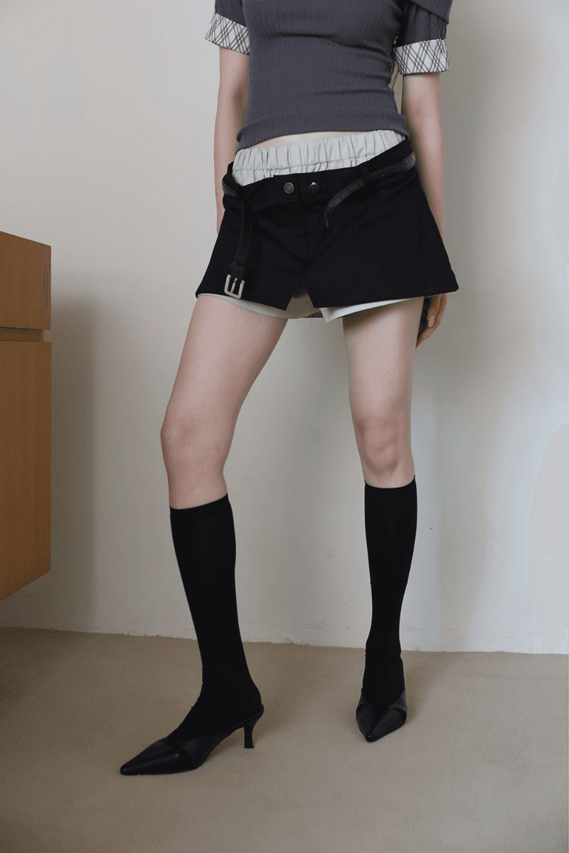 더블 레이어드 코튼 쇼츠