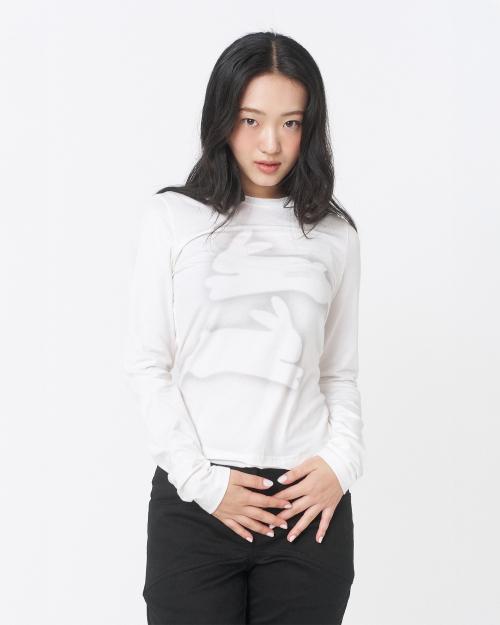 Twin rabbit long sleeves WHITE