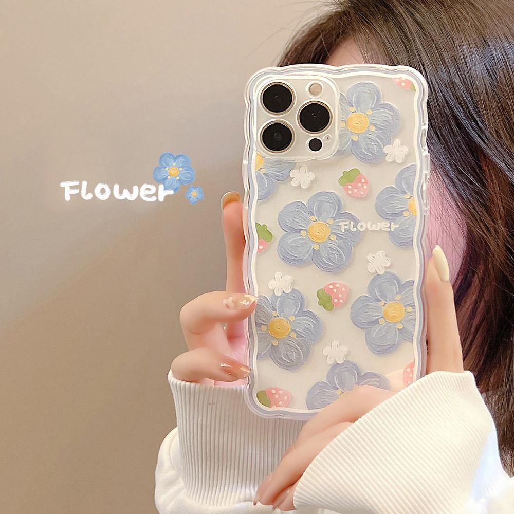 딸기 꽃 플라워 꽃무늬 아이폰 12 PROMAX 귀여운 특이한 휴대폰 케이스 나디아마트