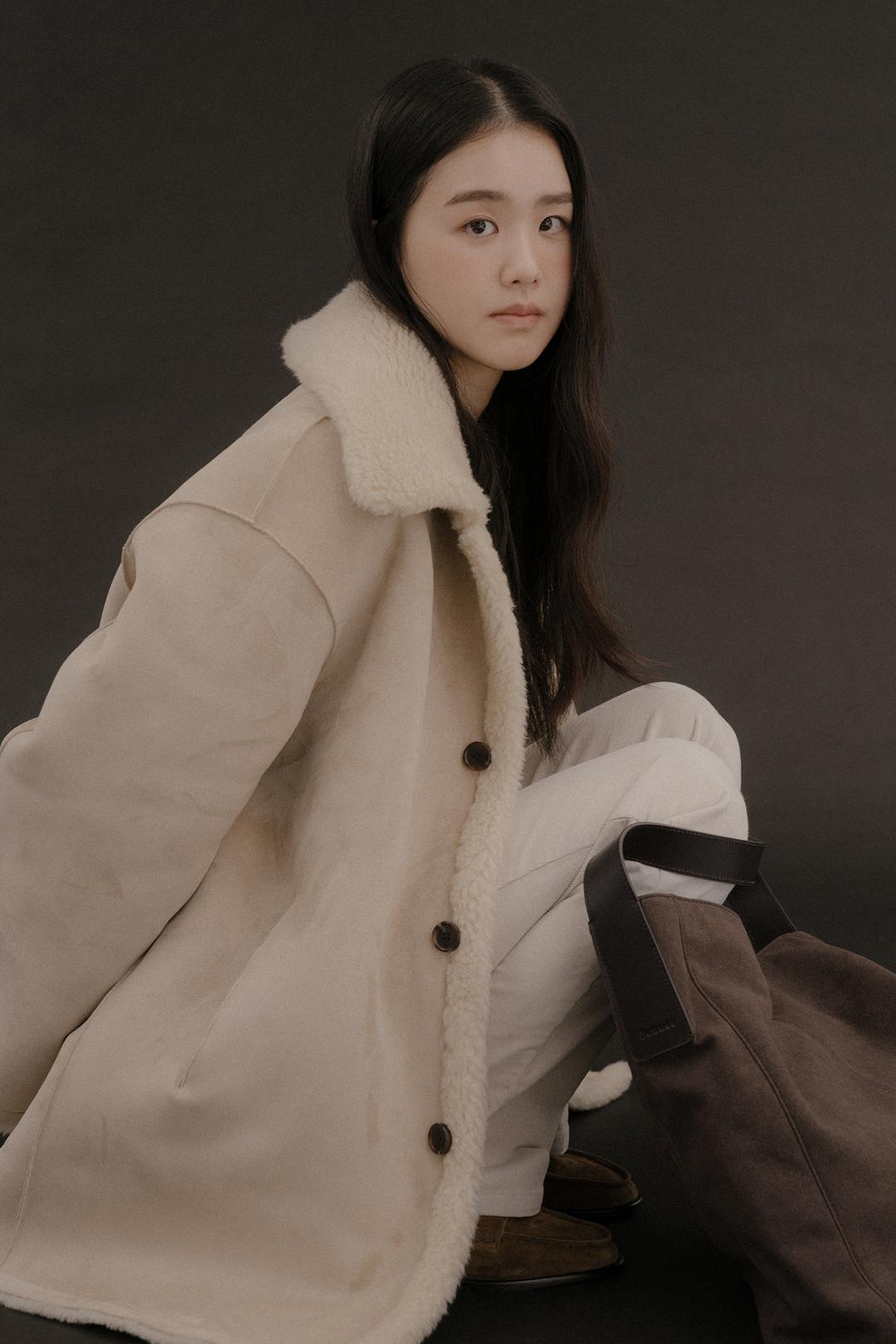 River Shearling Coat (Suede Ver.)_Oat