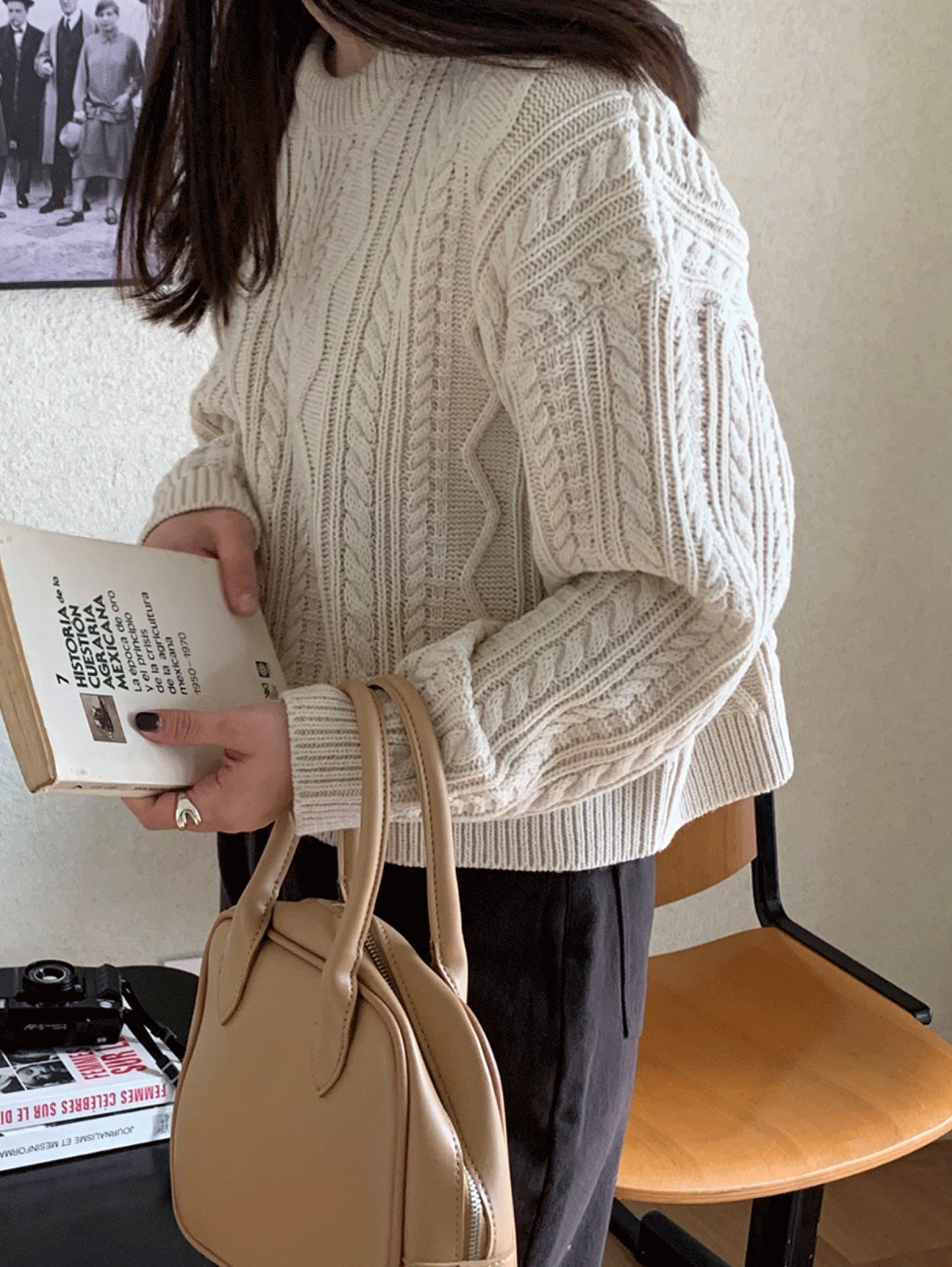 dry cable crop knit (4colors)