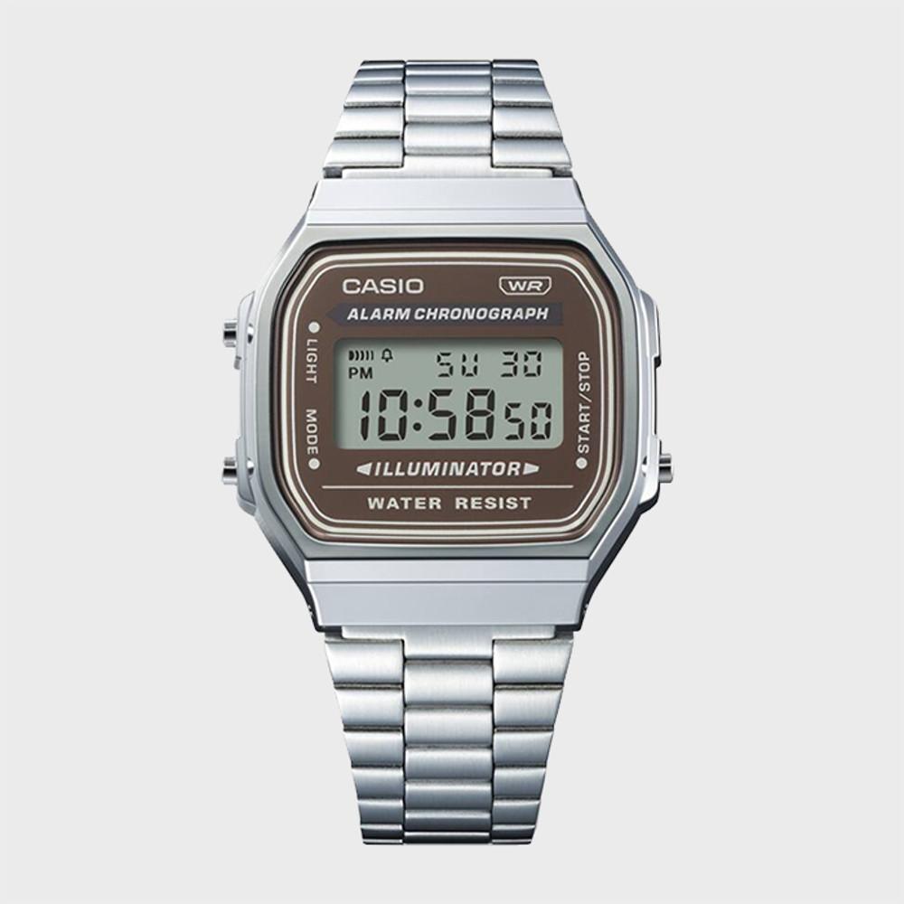 CASIO 카시오 A168WA-5A 빈티지 레트로 전자시계 브라운