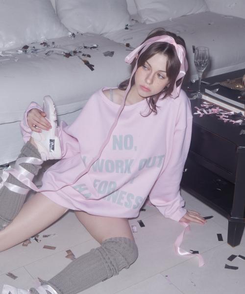 스웻스윗(SWEATSWEET)  PIGMENT LETTERING SWEATSHIRTS - PINK - 사이즈 & 후기 | 무신사