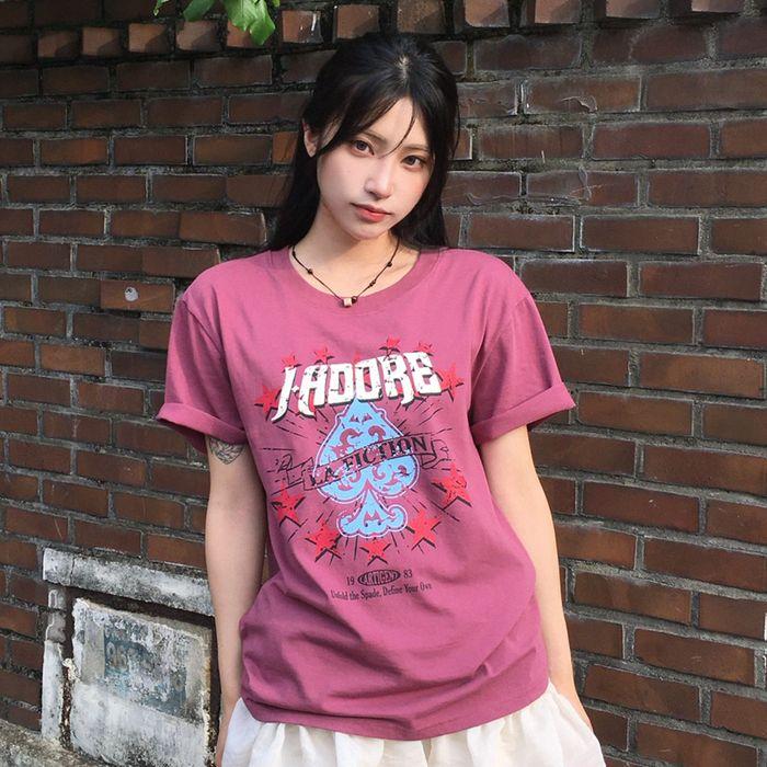 L18 VINTAGE SPADE T-SHIRT(PINK)