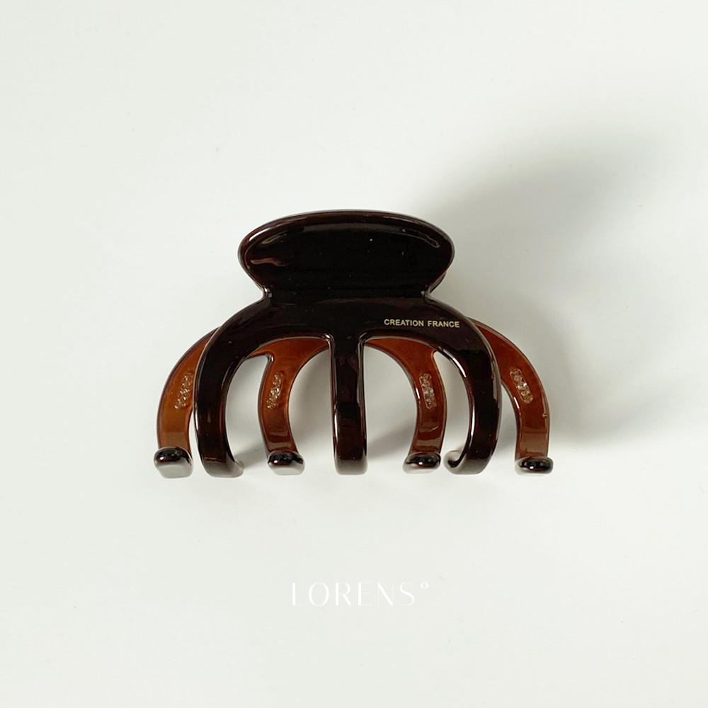 로렌스 타란툴라 올림머리집게핀 XL 셀룰로오스 프랑스핀 브라운 핸드메이드 명품 고급헤어핀