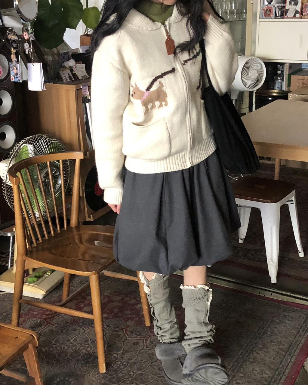 숍소르베 산책 니트 집업