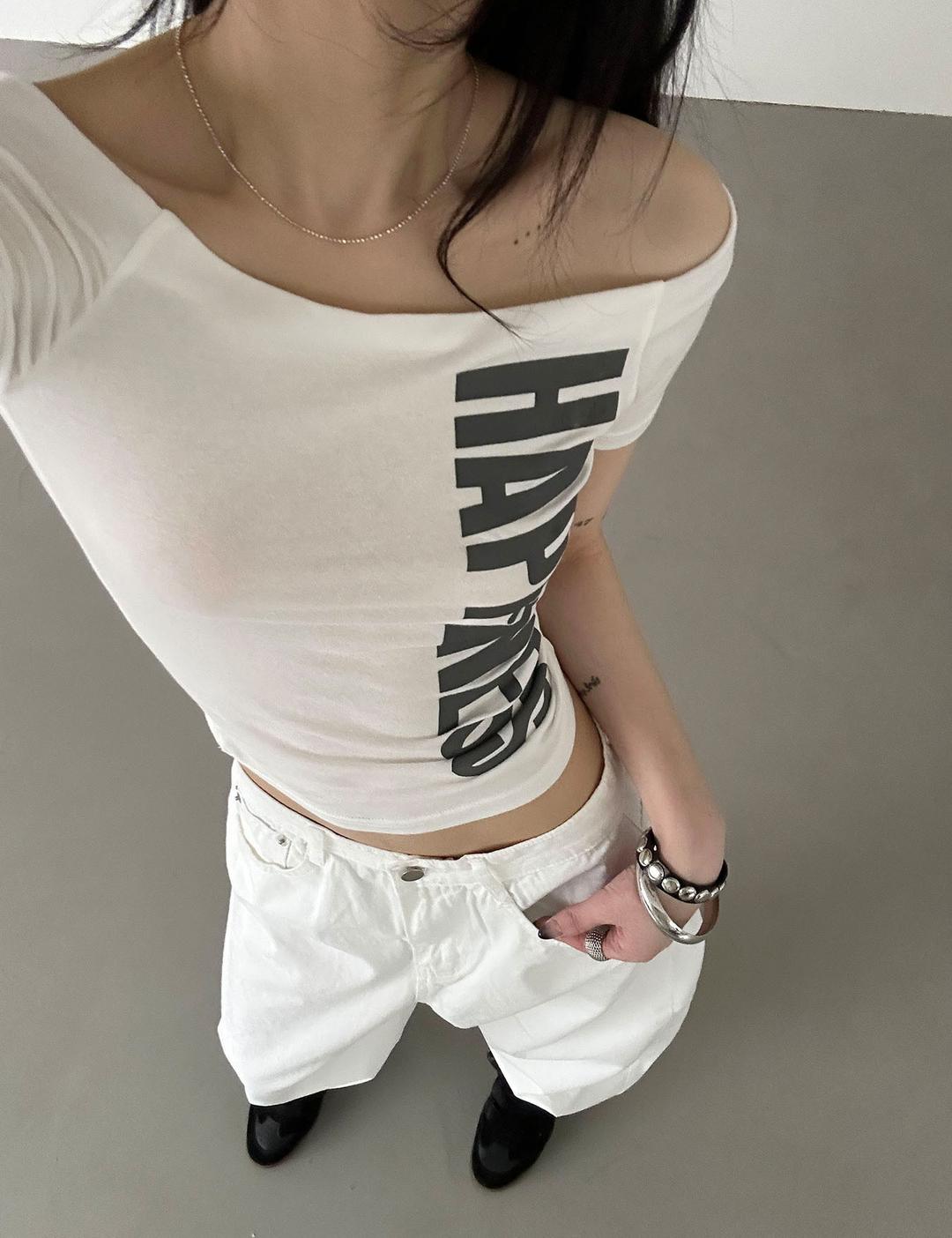 happiness off-shoulder top (2color)