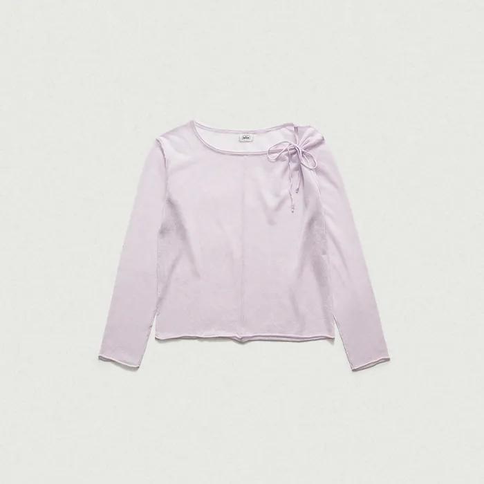 Linen Two-Way String Knit Top_Light Purple