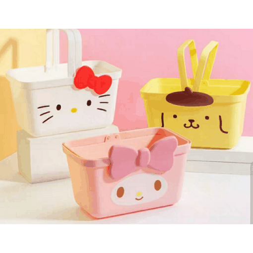 (정품) 산리오 바구니 정리함 바스켓 소쿠리 키티 폼폼푸린 마이멜로디