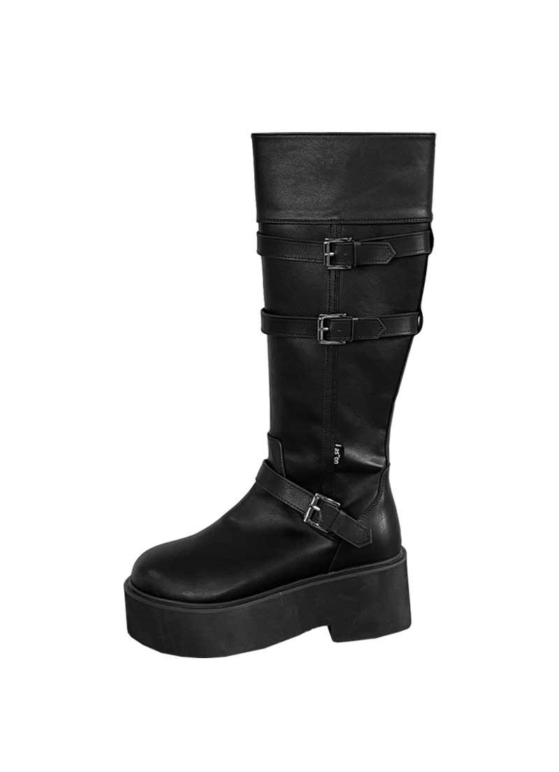 MAYA BUCKLE BOOTS  / BLACK
