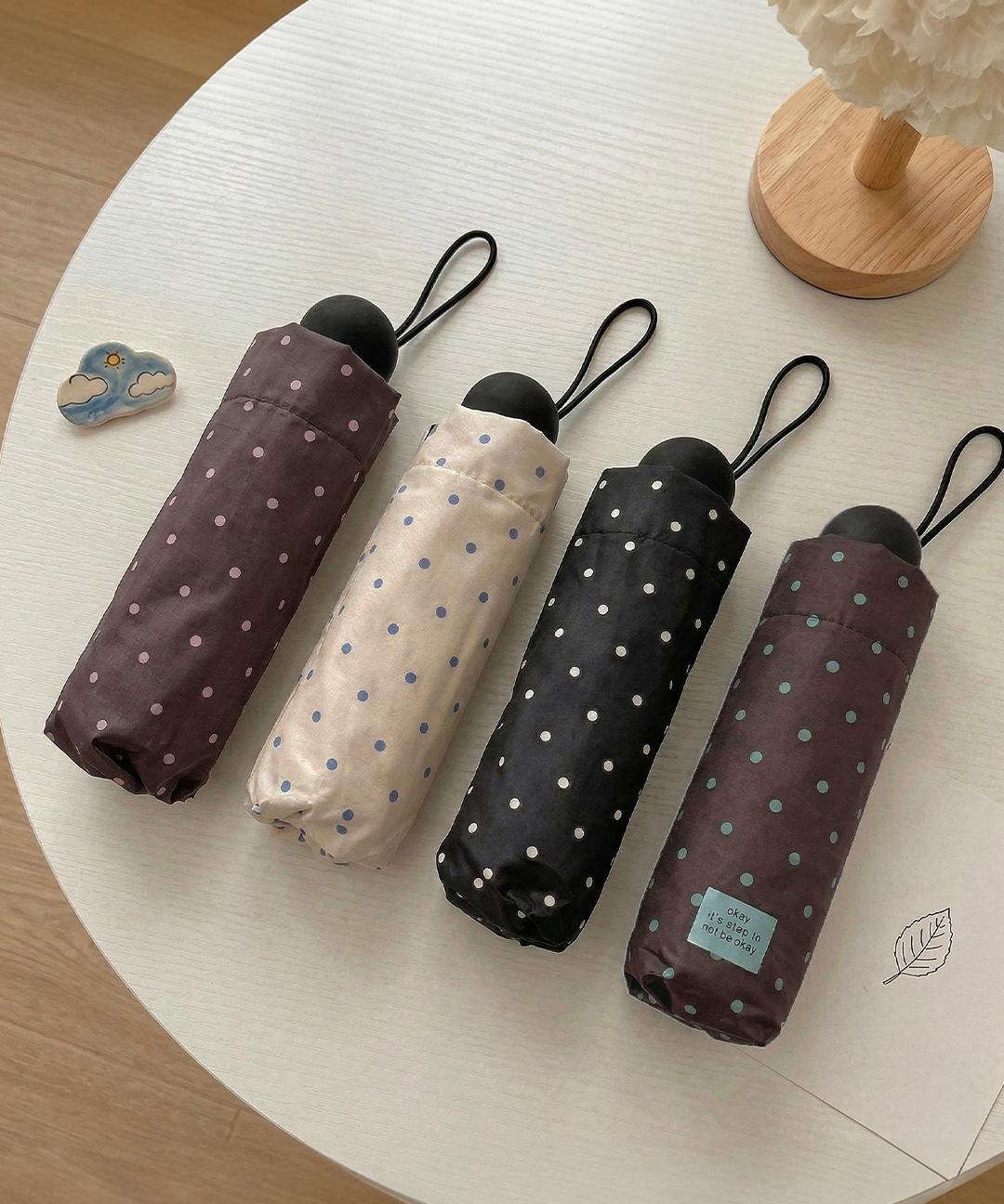영니크 [당일배송]도트패턴 우산 가벼운 접이식 휴대용 미니우산 예쁜 양산 우양산 양우산 여름 장마 친구 선물