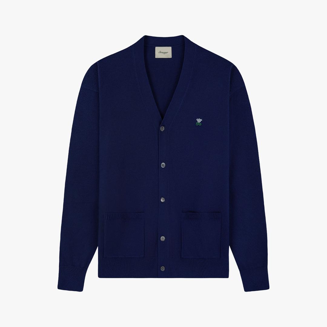 Stranger Regular Fit Flower Cardigan (Navy)