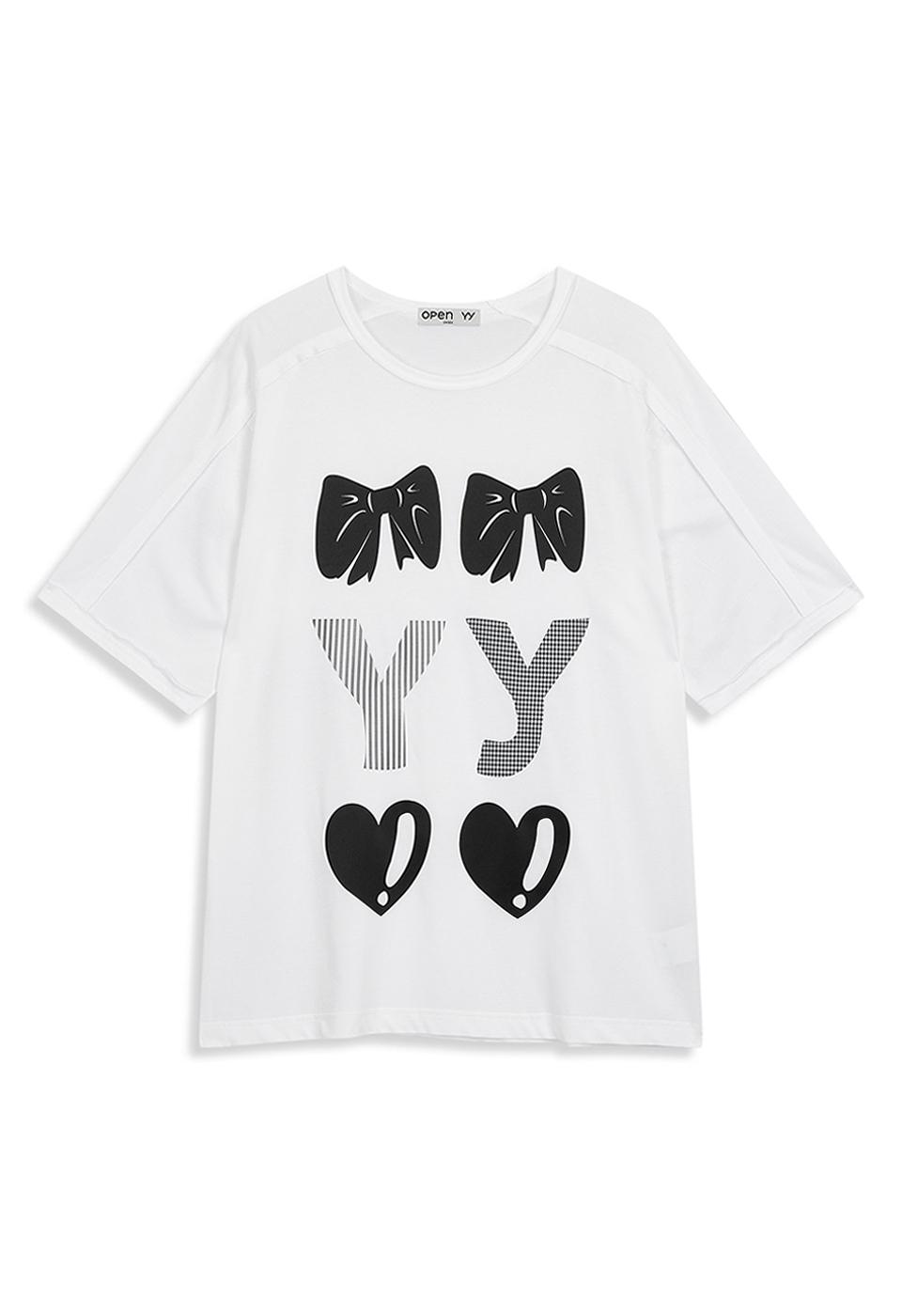 RIBBON YY T-SHIRT, WHITE