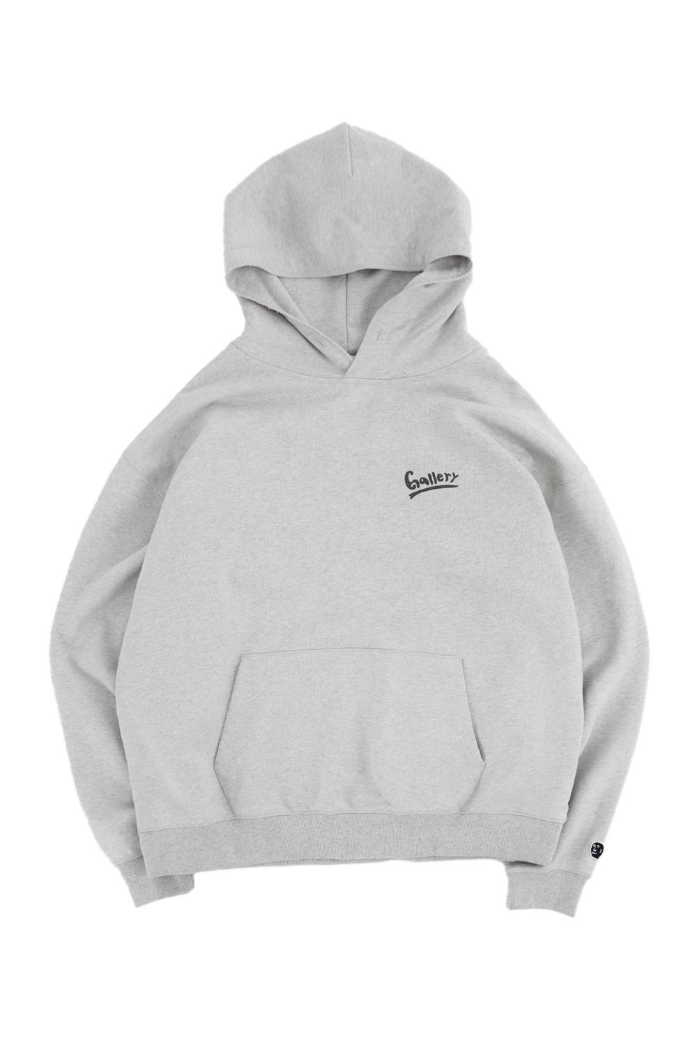 Gallery Wave Logo Graphic Hoodie - Light Grey