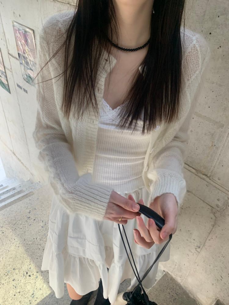 [르벤] 멜팅 여리여리 보송 여성 케이블 니트 꽈배기 가디건 (2coor)