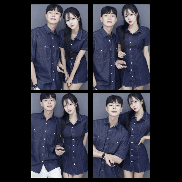 nouvelle 데님 스티치 시밀러 (2color/2type) #1868  청원피스 청커플룩 청시밀러 미니 숏 스티치 여름 썸머 커플 시밀러 데일리 파티룩 유니섹스 남여공용 빅사이즈 오버핏 데이트 룩