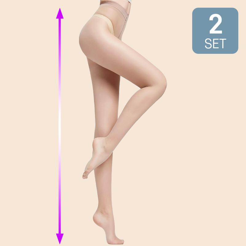 아띠Ahtty 초슬림 누드라인 투명 입체 발모양 시스루 0D 팬티스타킹 2P 세트, 살구+살구