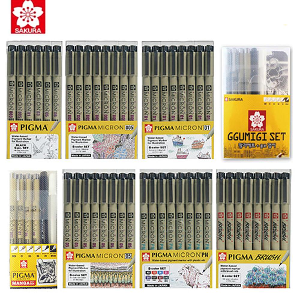 사쿠라 피그마 마이크론 블랙 5본/6본 8본 망가 세트