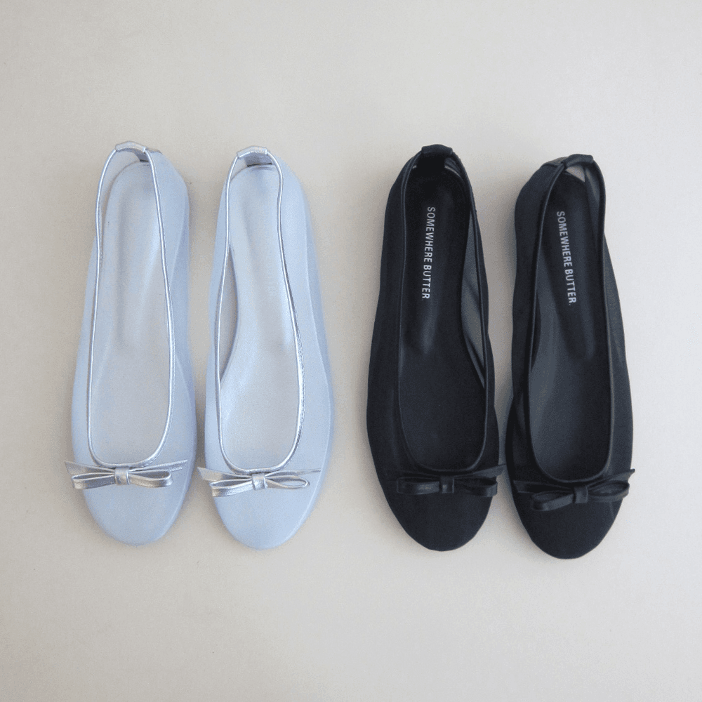 Jane mesh ribbon flat - 2color