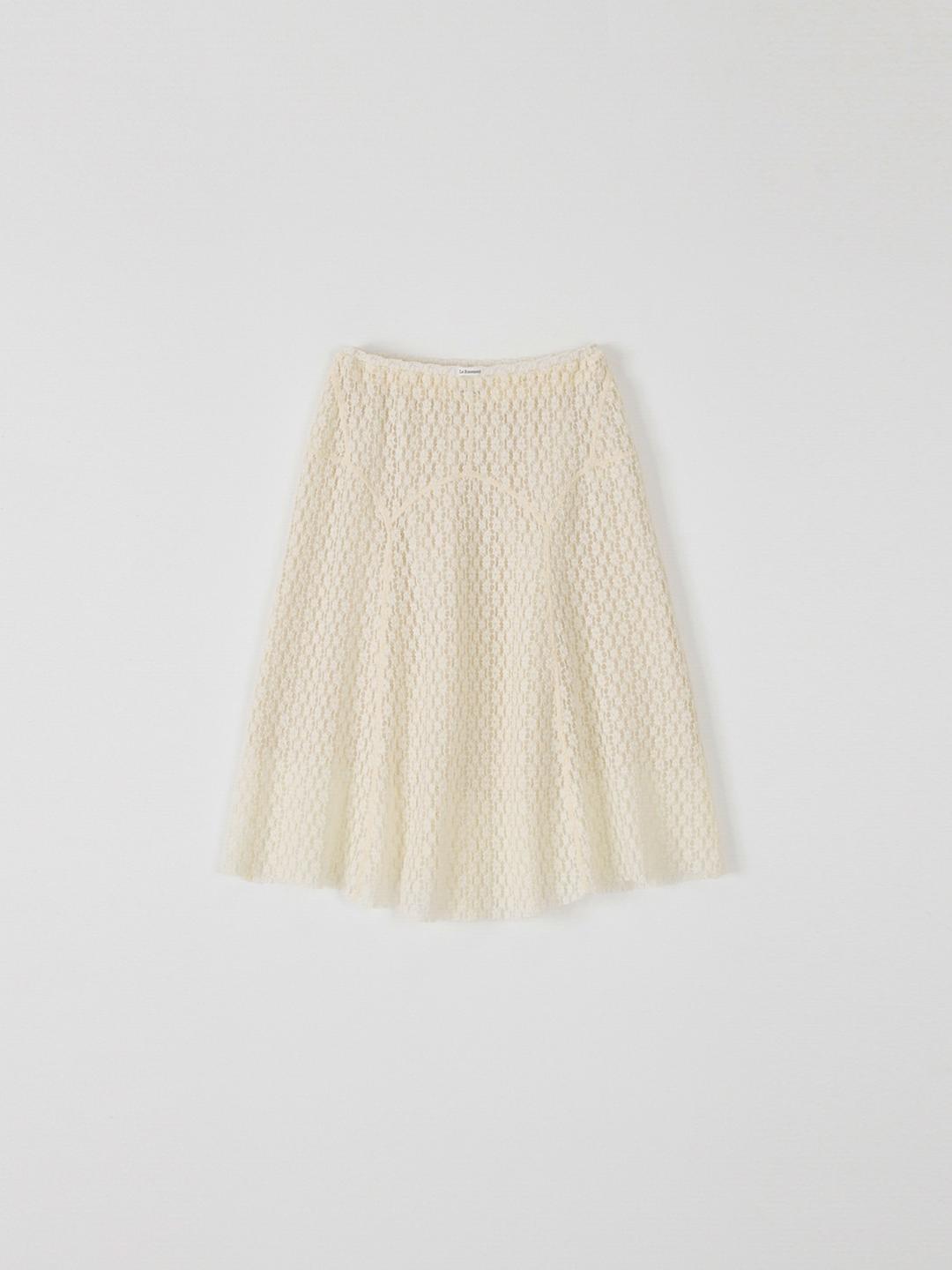 Ripple Lace Skirt - Ivory