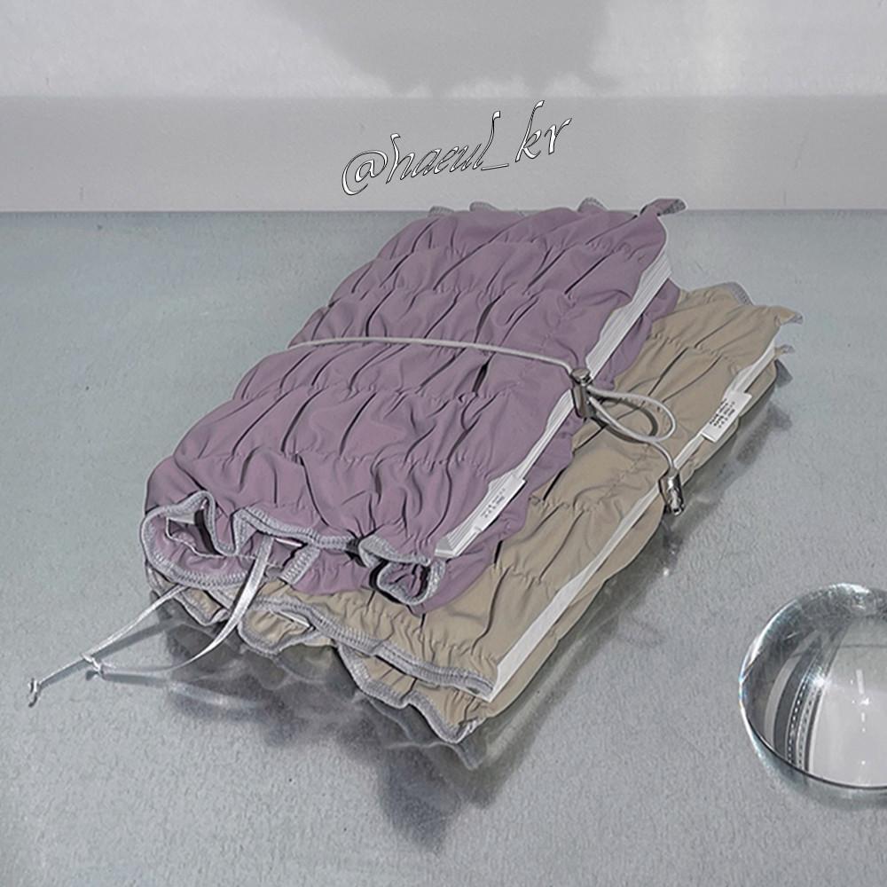 [4월 15일(15시) 재입고] 하을 셔링 책커버+케어 라벨 책갈피 세트(보라, 베이지/ 5color_리사이클 원단) [새활용 업사이클링 북커버 북파