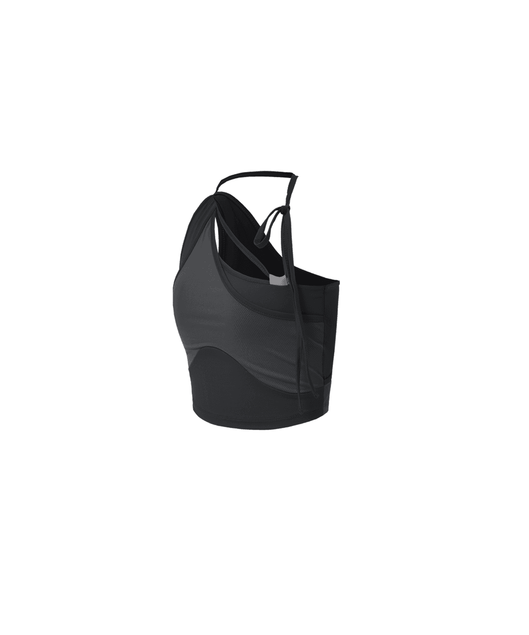 Overlap One-Shoulder Top / Charcoal