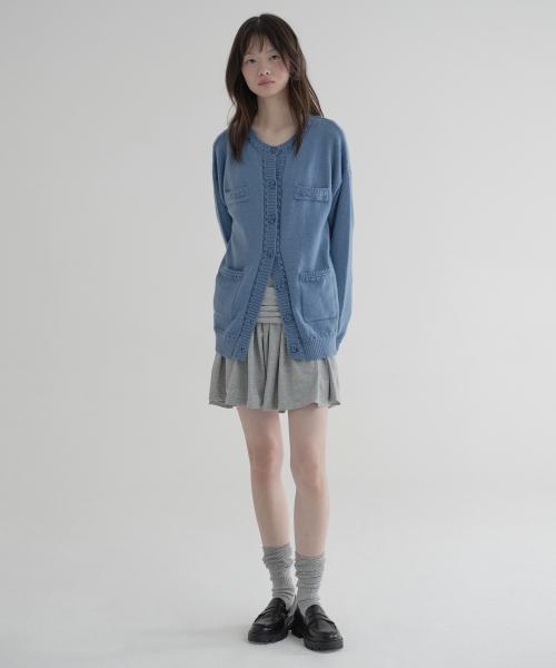 POCKET LOOSE CARDIGAN (BLUE)