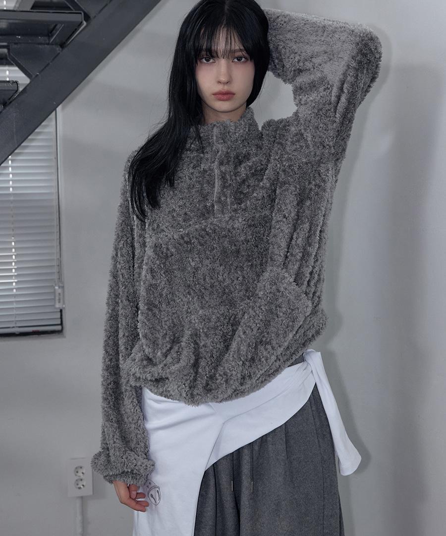 Sherpa Fleece Pullover Blue Gray