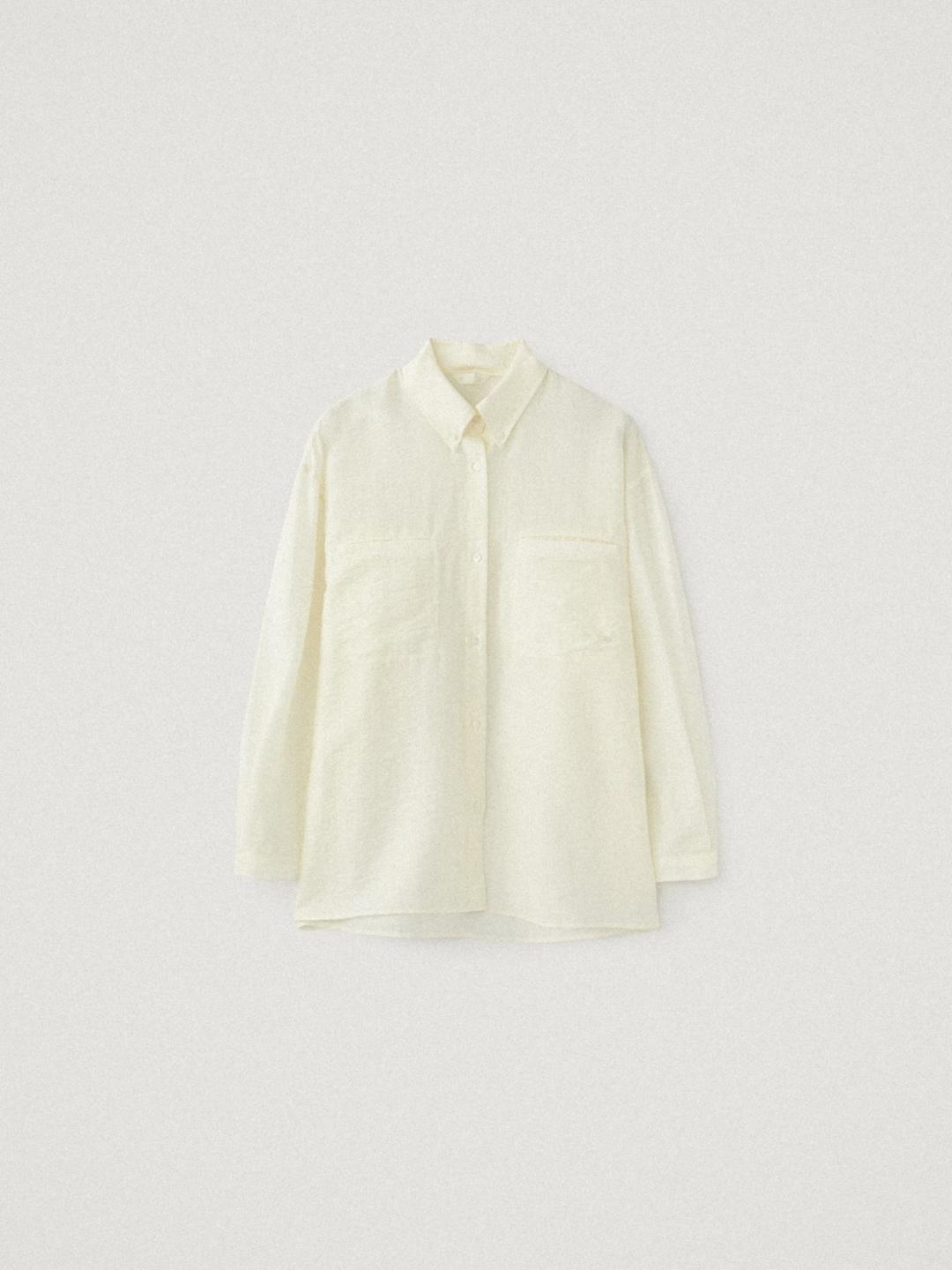 [ 7/14 순차배송 예정 ] Sheer Pocket Shirt, Ivory