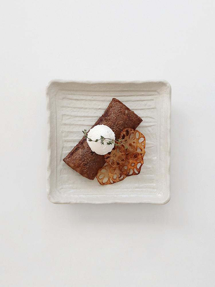 오반자이 웨하스 사각접시 디저트접시