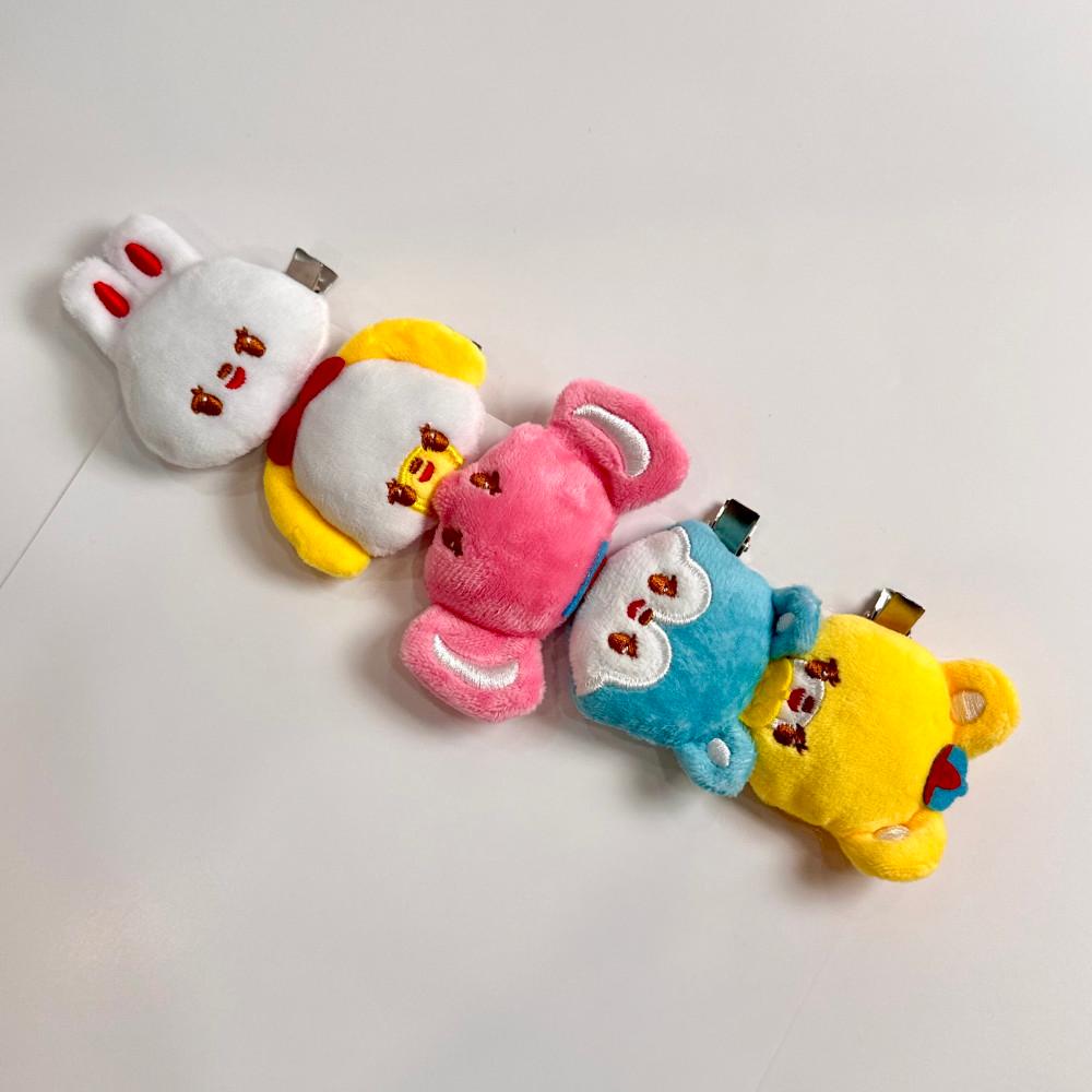 오챠메 프렌즈 집게핀 머리핀 헤어클립 옆머리핀 앞머리핀 귀여운 동물 캐릭터 여아헤어핀