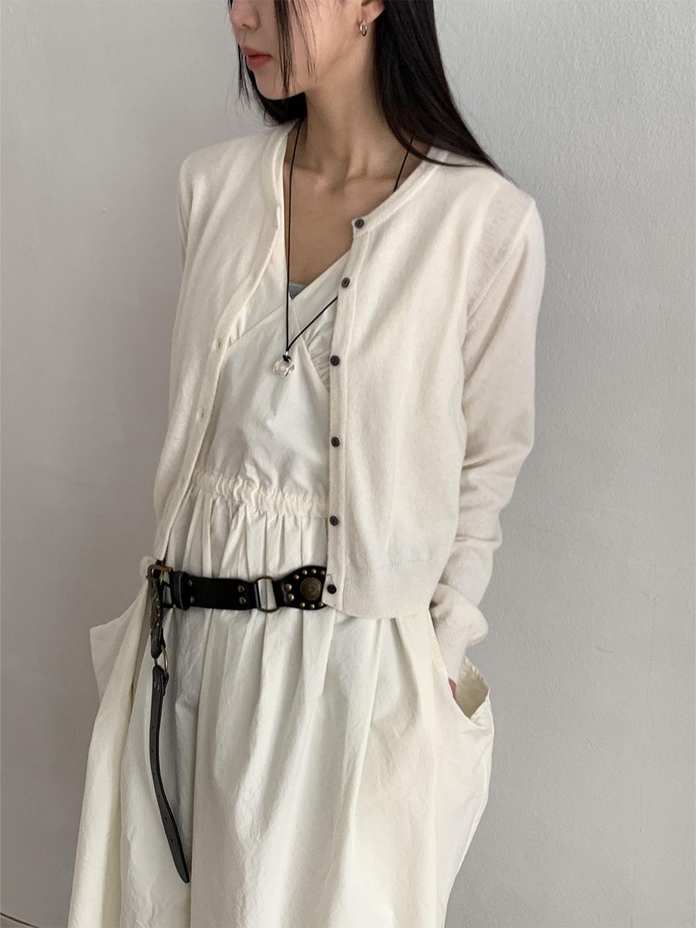 베일리 캐시미어 파인 울 라운드넥 가디건