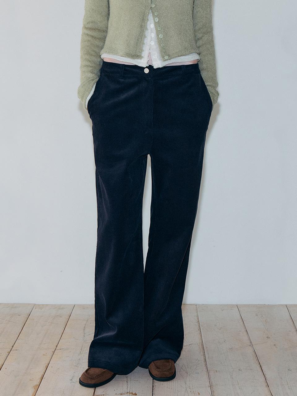 Corduroy Flare Pants, Navy