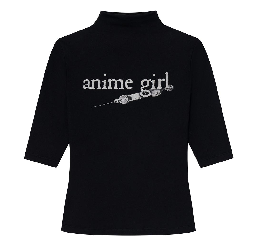 Anime mock neck top (Black)
