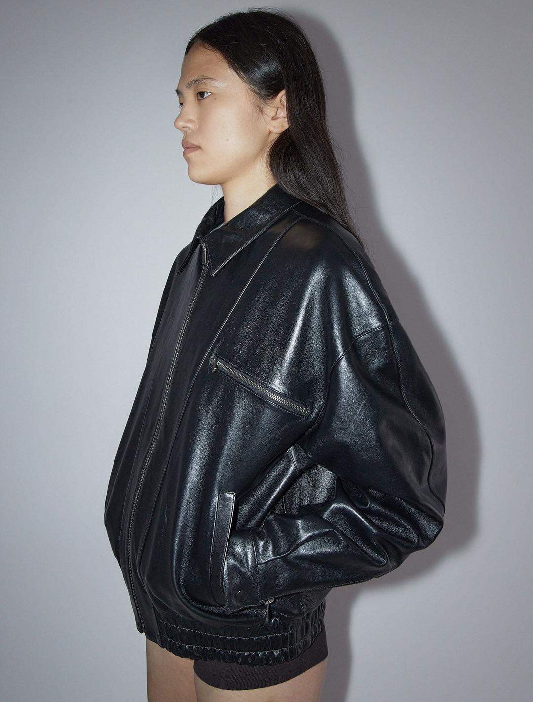 LORA-Oversized, soft leather bomber