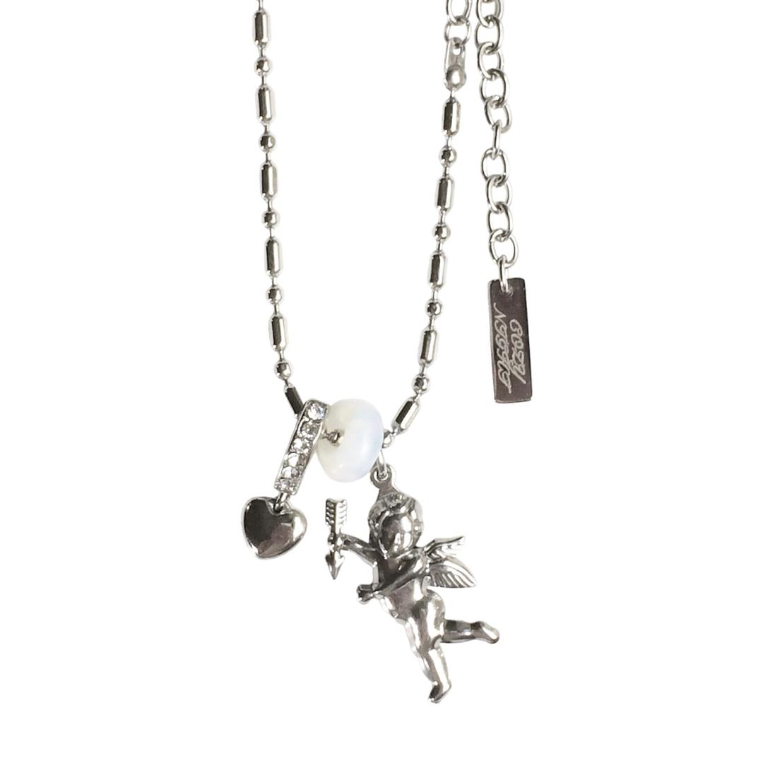 angel heart gem necklace