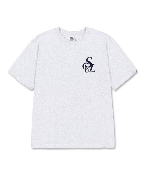 Flocking Symbol Logo Tee White Melange